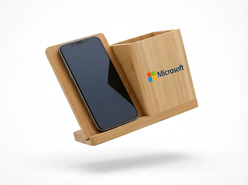 Bamboo Pen Holder with 10W Wireless Charger