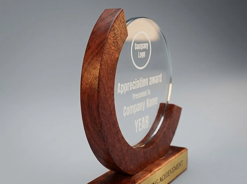 Round Moon Crystal Award