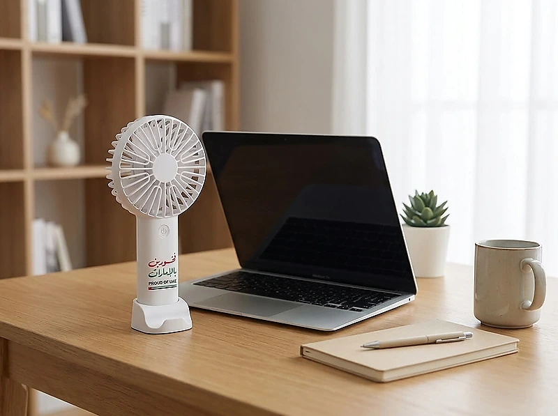 “Proud of UAE” Portable Handheld Fan with Charging Stand