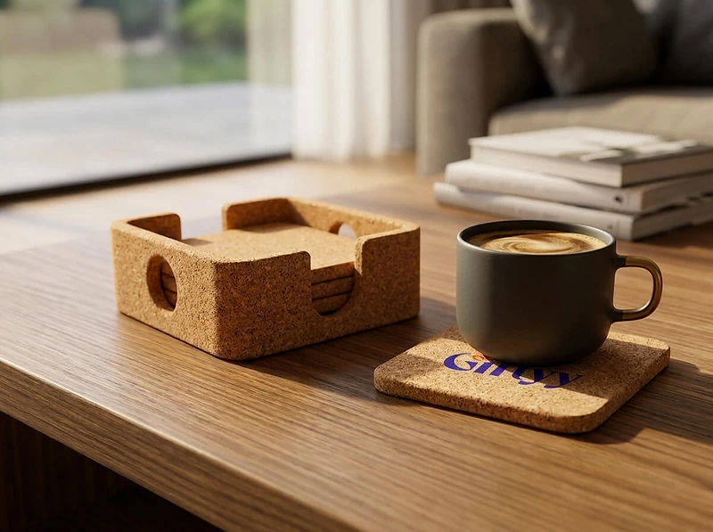 Cork Coasters with Cork Stand