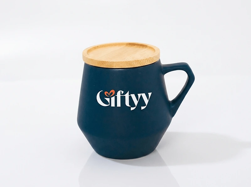 Eco-neutral Ceramic Mug with Bamboo Lid