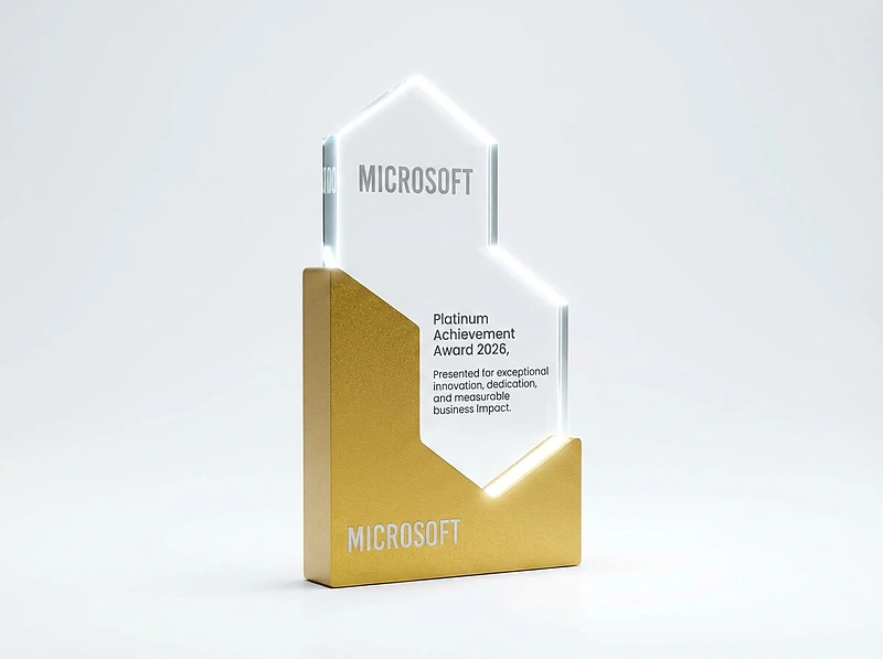 Trophy Metal Glass Hexagon Shape