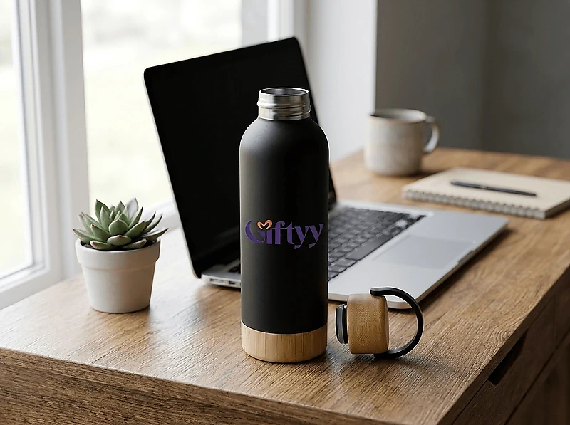 Insulated Bottle With Bamboo Lid