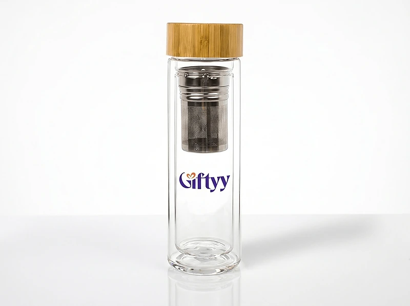 Glass Bottle With Bamboo Lid