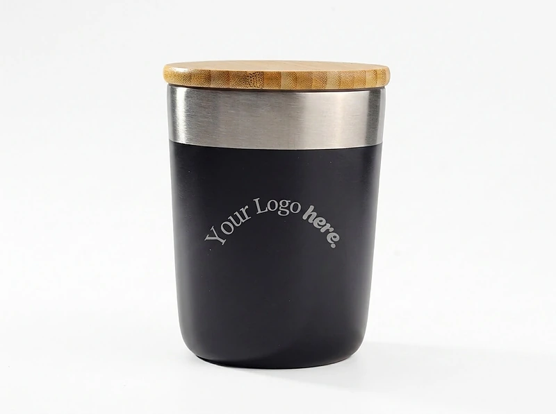 Metal Cup with Bamboo Lid