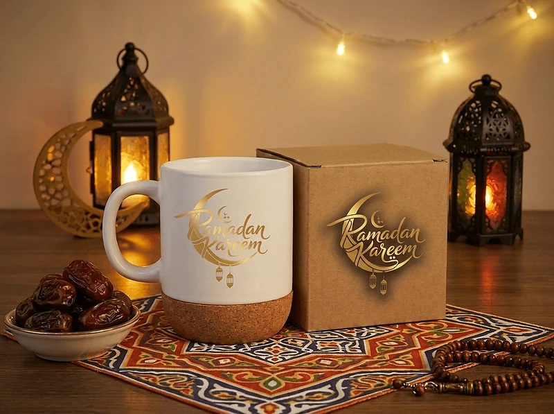 Ceramic Mugs with Lid and Cork Base