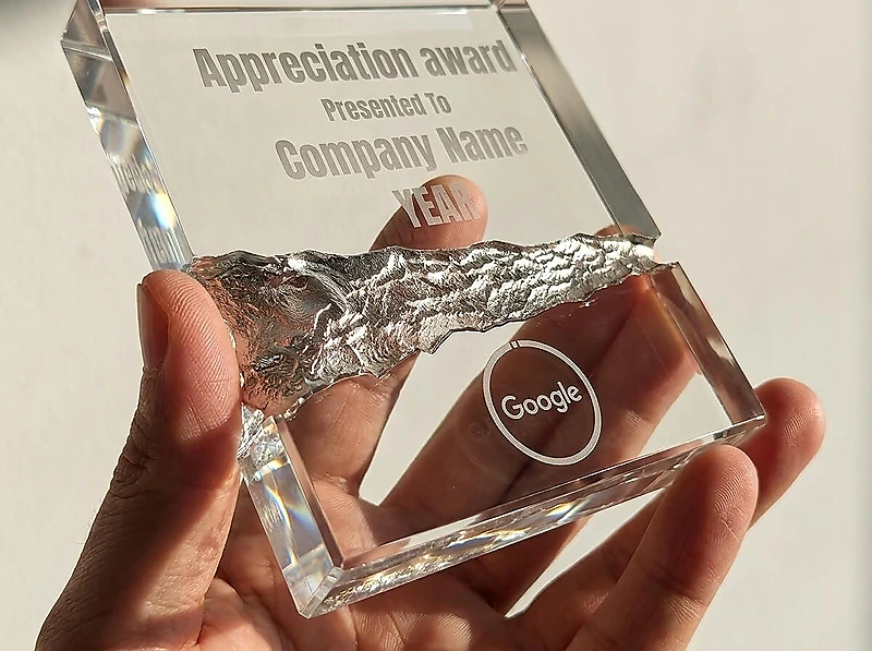 Square Crystal Awards in Fiber Hardboard Box