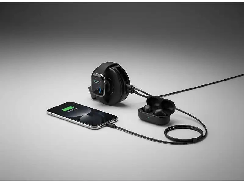 15W Wireless Charger With Retractable Cable & Dual Watch Compatibility In UAE