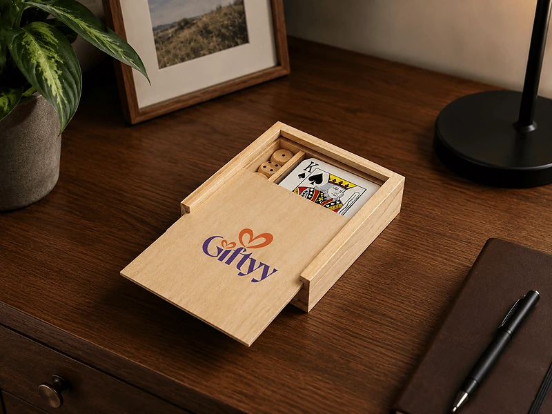 Eco-neutral 2-in-1 Wooden Games Box