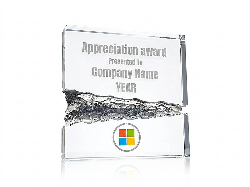 Square Crystal Awards in Fiber Hardboard Box