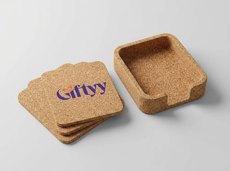Cork Coasters with Cork Stand