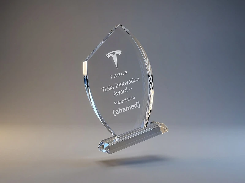 Crystal Awards with Engraved Leaf Design