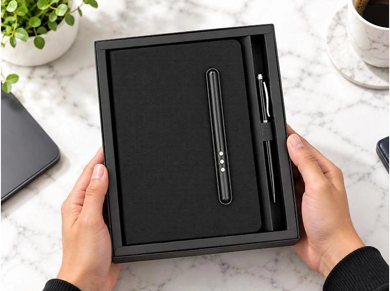 MAG Gift Set – Blue RPET Notebook and Premium Metal Pen in UAE
