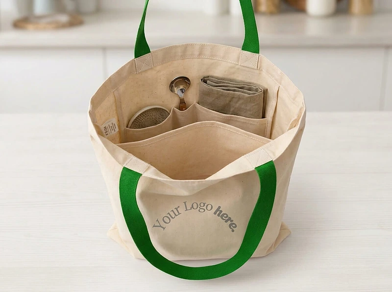 Cotton Shopping Bag with Color Handles