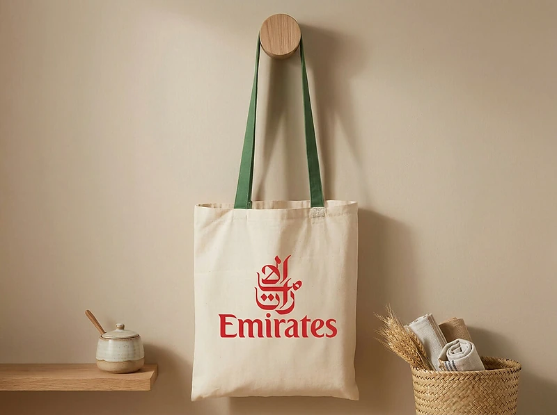 Cotton Shopping Bag with Color Handles
