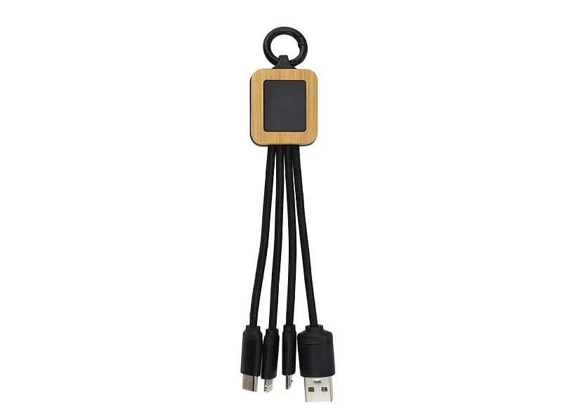 Bamboo Light-Up Logo Multi-Charging Cable Type-C