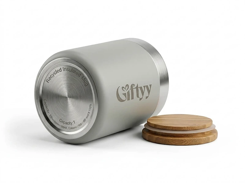 Metal Cup with Bamboo Lid