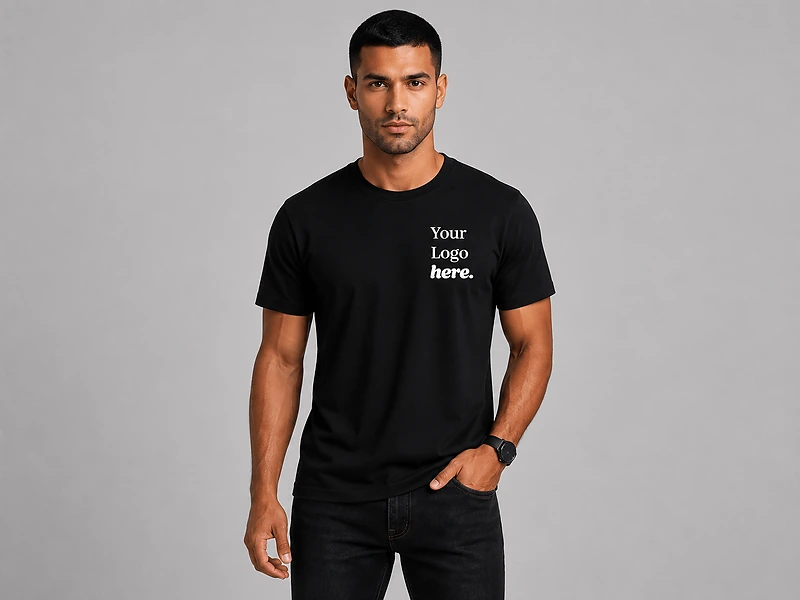 Bio-Washed Round Neck T-Shirt for Men