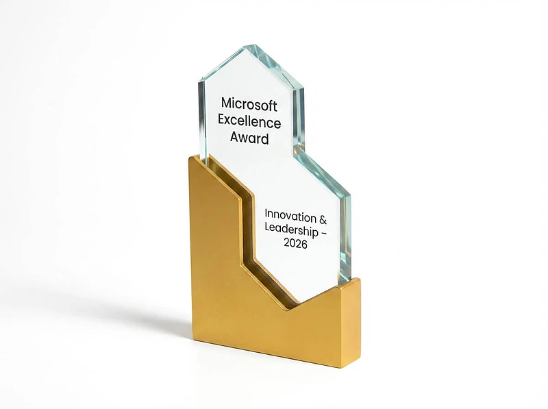 Trophy Metal Glass Hexagon Shape