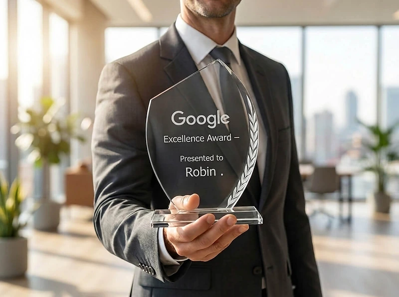 Crystal Awards with Engraved Leaf Design