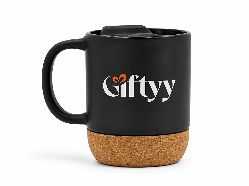Керамическая кружка Giftology с пробкой и крышкой