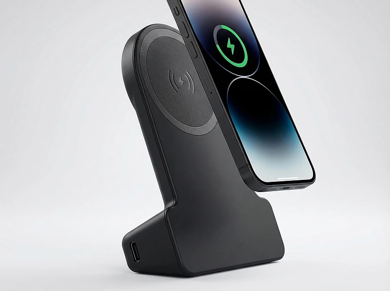 Magnetic Phone Stand with 15W Wireless Charging and Remote Shutter