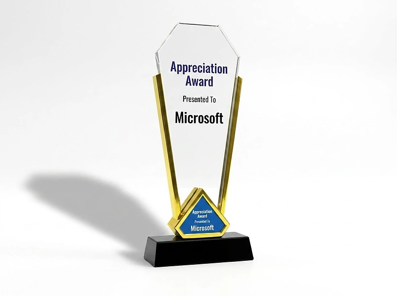 Trophy with gold edge black base