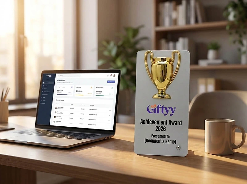 metal trophy with a Metal cup shape on the top