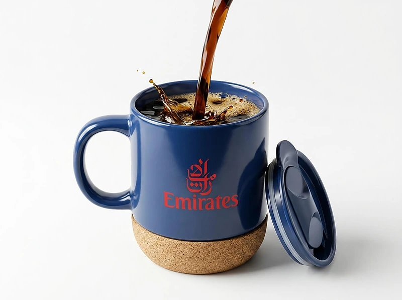 Ceramic Mug with Cork and Lid