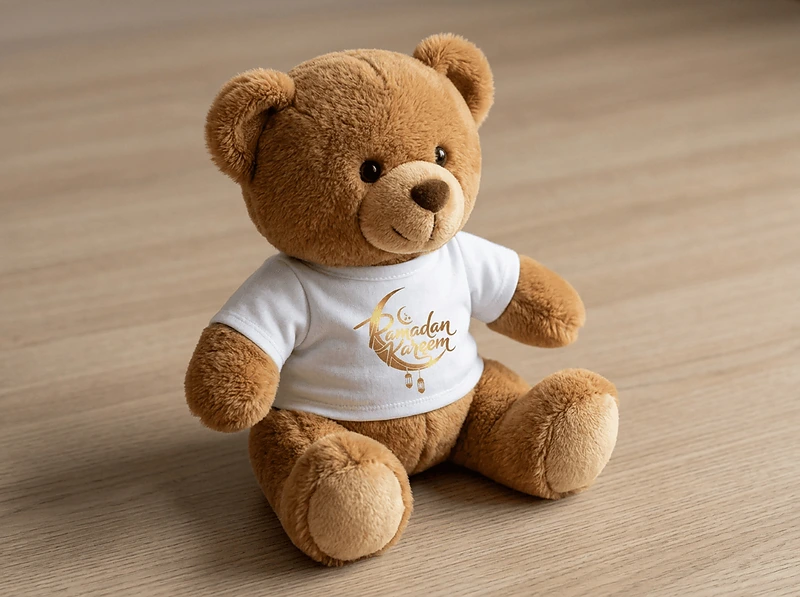 Customizable Teddy Bear Plush Toy with Printable T-Shirt