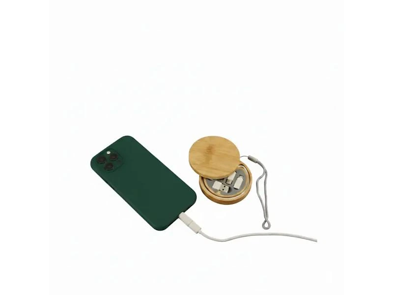Bamboo Charging cable set Round