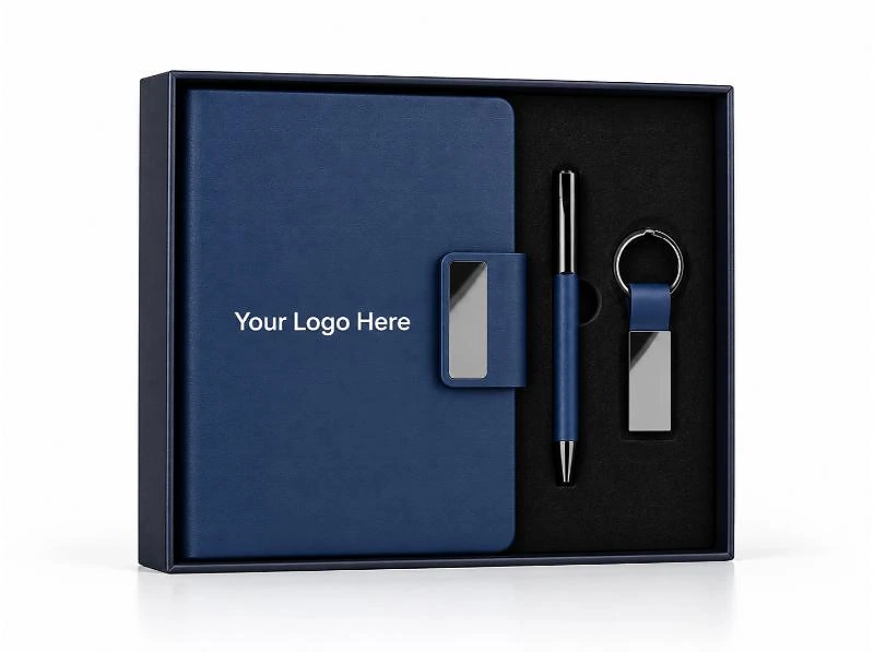 Set of Notebook, Keychain and Pen – 3-Piece Corporate Gift Set in UAE