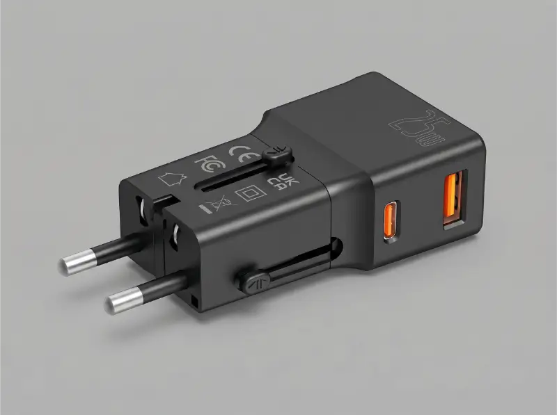 25W Mini Travel Charger With Dual USB-C & USB-A Ports