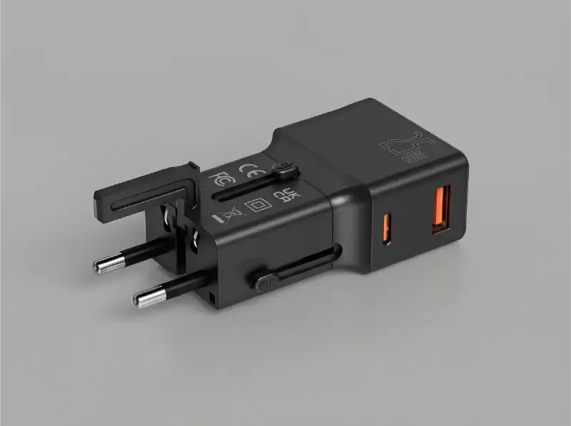 25W Mini Travel Charger With Dual USB-C & USB-A Ports