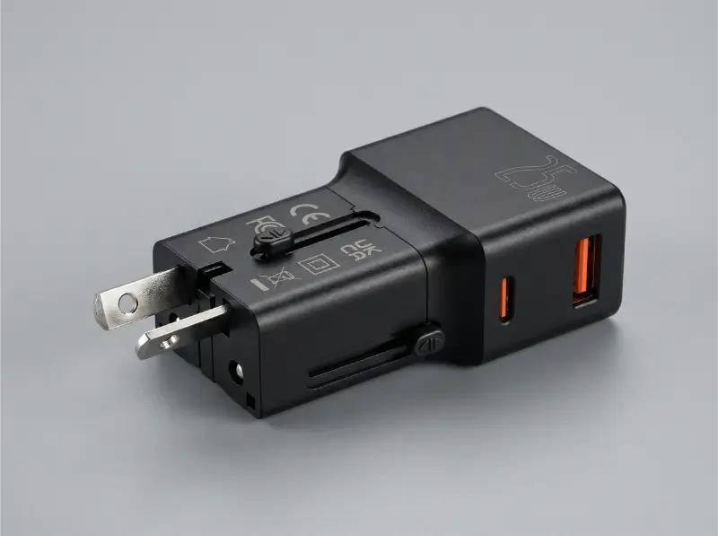 25W Mini Travel Charger With Dual USB-C & USB-A Ports