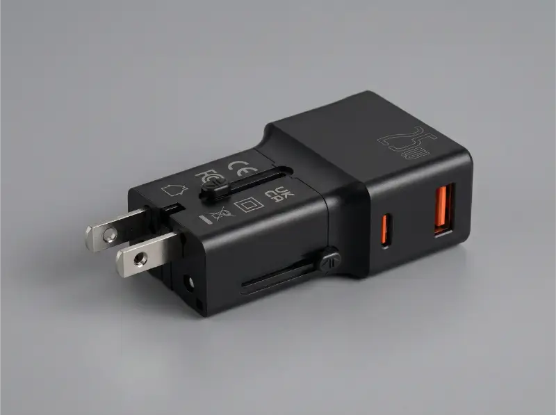 25W Mini Travel Charger With Dual USB-C & USB-A Ports