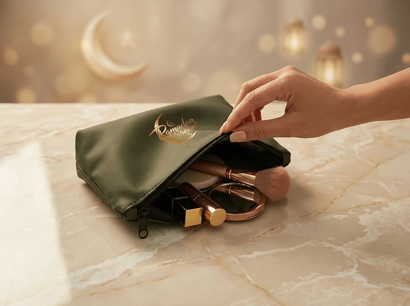 Cosmetic Pouch with Zipper – Soft PU Material