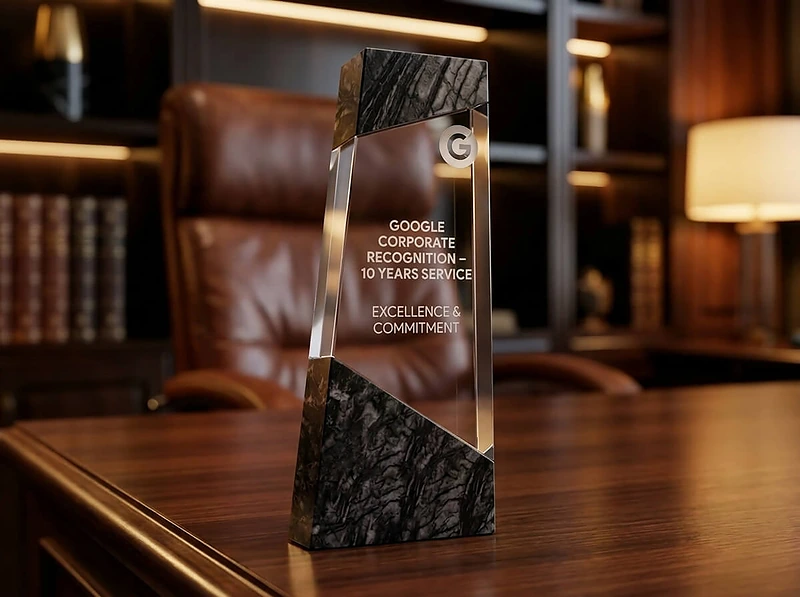 Crystal Awards Top & Bottom Marble Design