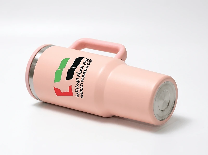 Double Walled Tumbler With Handle & Flip Straw in UAE