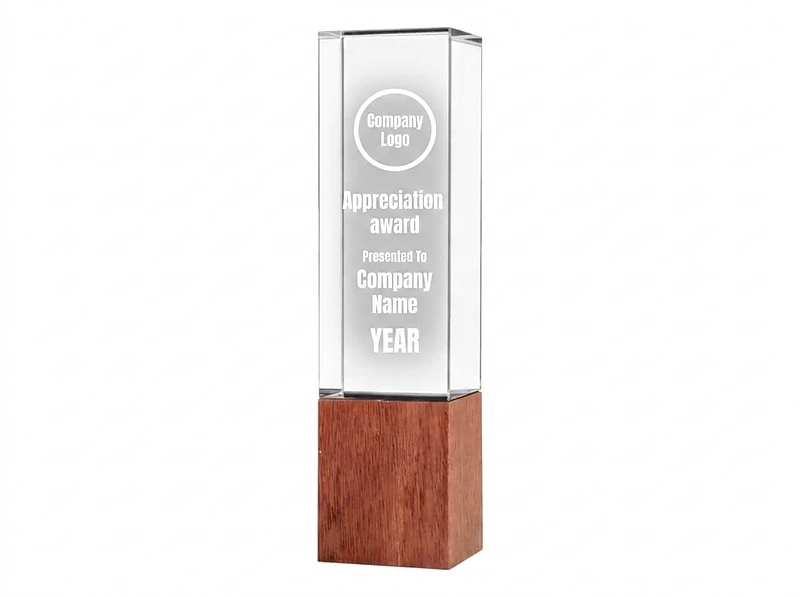 Cuboid Shaped Crystal Award