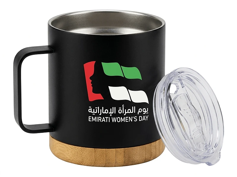 Bamboo Base Stainless Steel Mug in UAE
