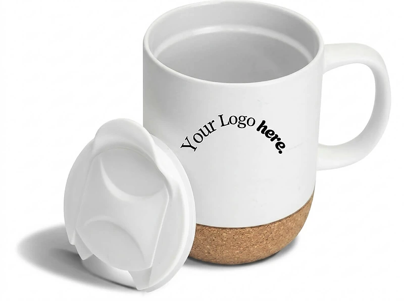 Ceramic Mug with Cork and Lid