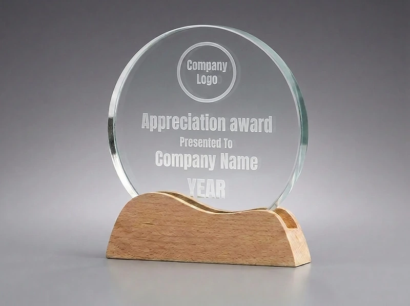 Wooden Crystal Trophy