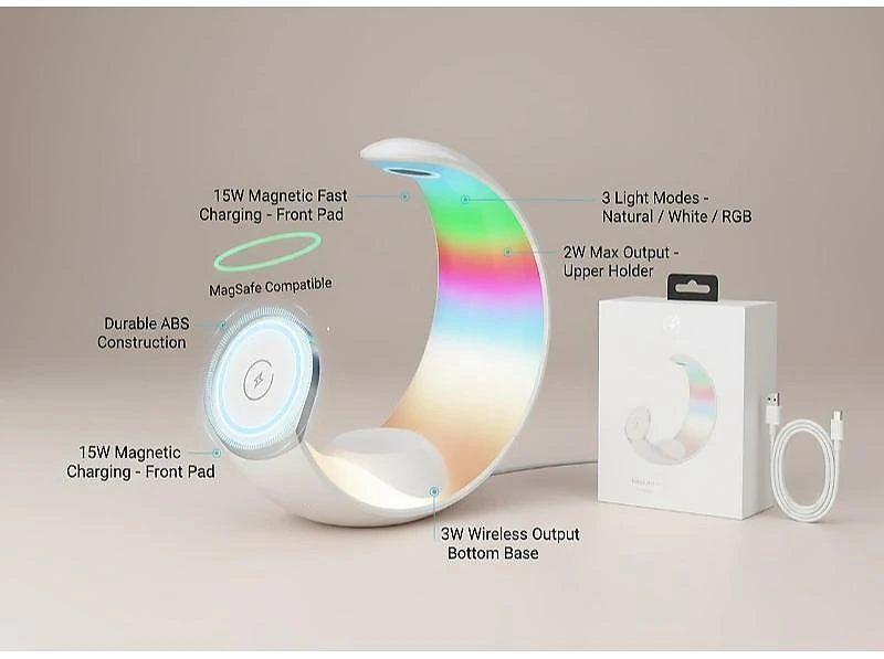 3-In-1 Wireless Charger with RGB Night Light
