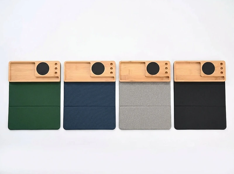 RCS PU Mousepad with Bamboo Wireless Charger