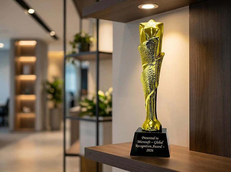 Award Trophy Star edges joint slanted full gold with black base
