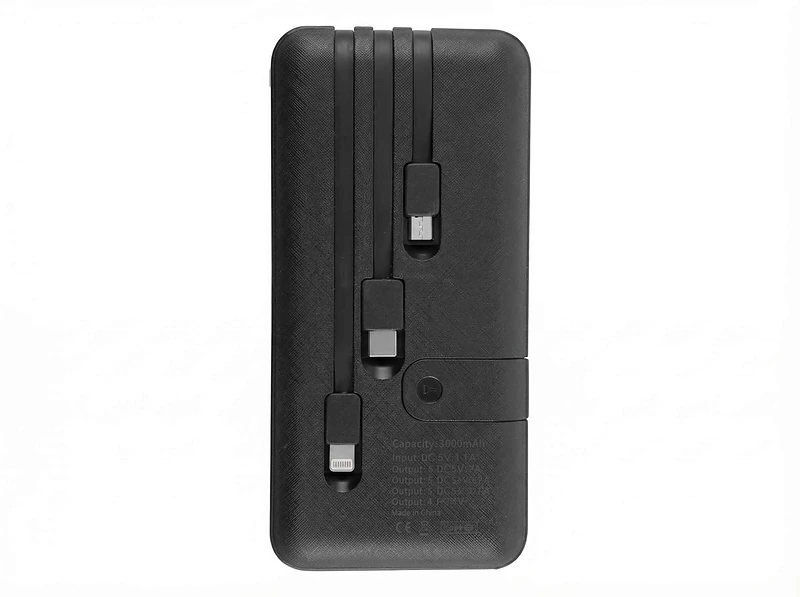 Power Bank with Inbuilt Cables – 8000mAh