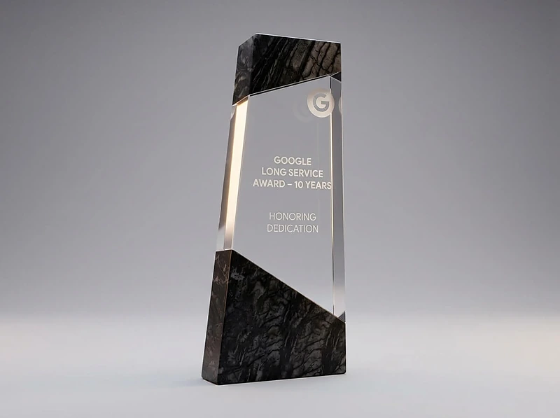 Crystal Awards Top & Bottom Marble Design