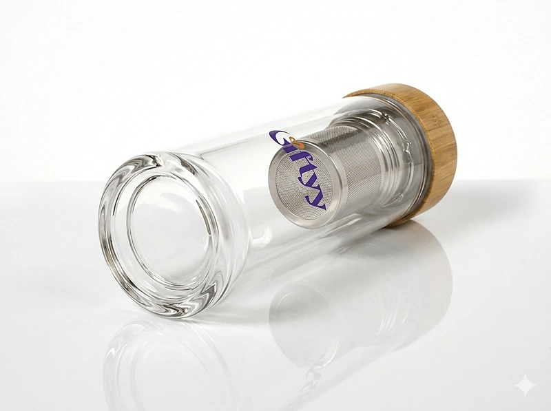 Glass Bottle With Bamboo Lid