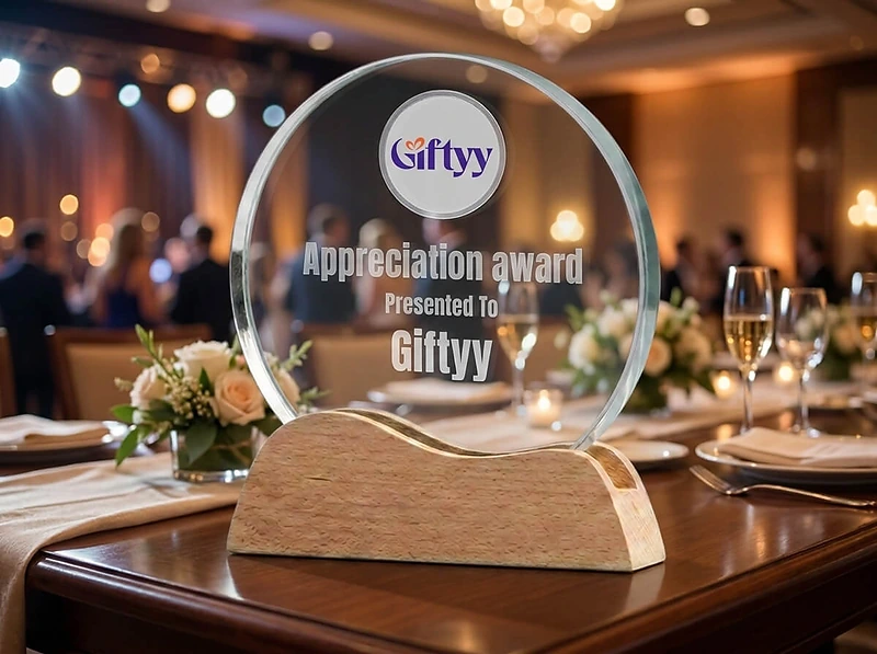 Wooden Crystal Trophy